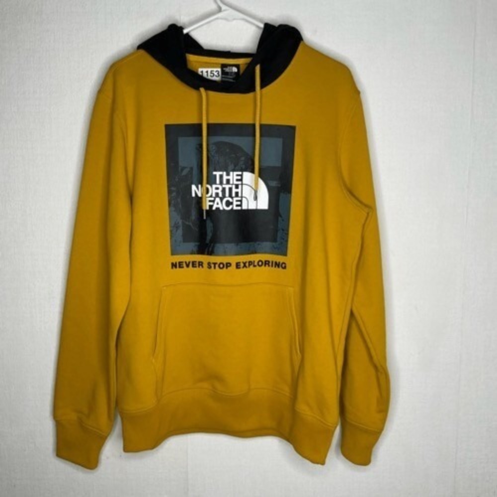 NWOT The North Face Yellow/Gold Outdoors Hoodie Sweatshirt Men Medium Guatemala